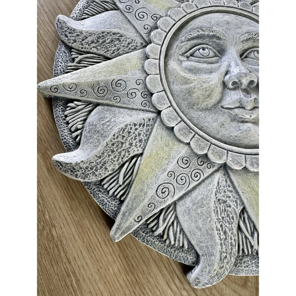 Vintage NCE Sun Face Celestial Wall Plaque Whimsigoth Resin Decor 11.5